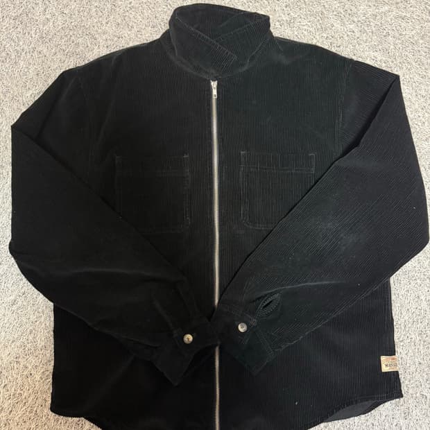 [XL] 스투시 코듀로이 집업셔츠 블랙