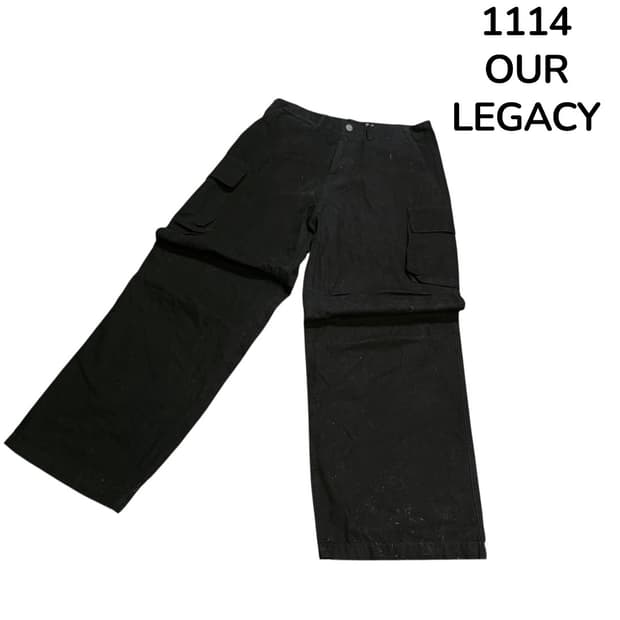 아워레가시 아카이브 흑청 데님 카고 데드스탁 청바지 48