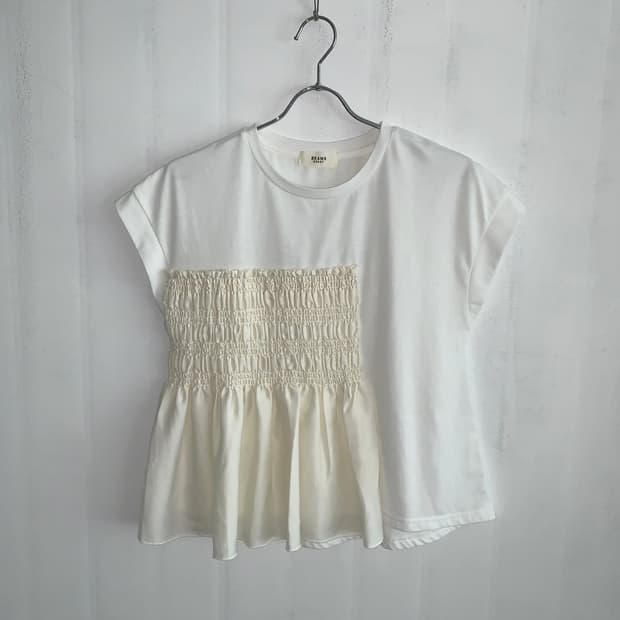 Beams Heart Ivory Pleats Point half top