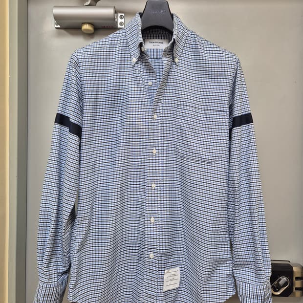 톰브라운 옥스포드 체크셔츠 블루 1사이즈 정품