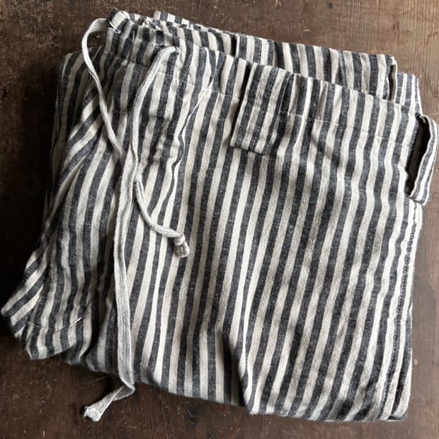 wardrobe 41 tie up stripe pants ivory