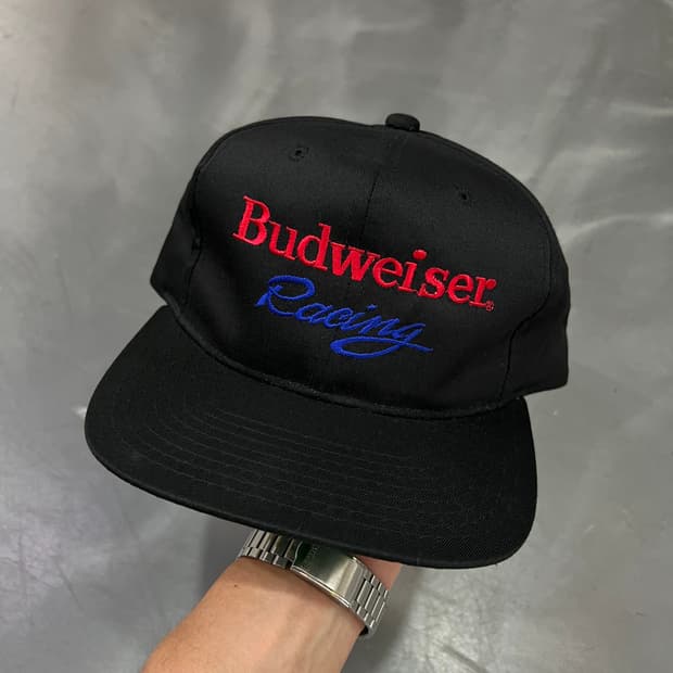 빈티지 버드와이저 Budweiser 레이싱 자수 모자 y18276