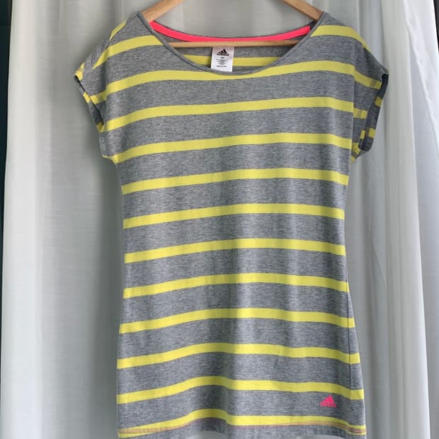Adidas strip boatneck t-shirt
