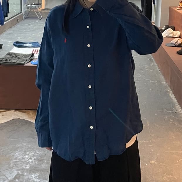 폴로 랄프로렌 네이비 린넨 셔츠 H2469