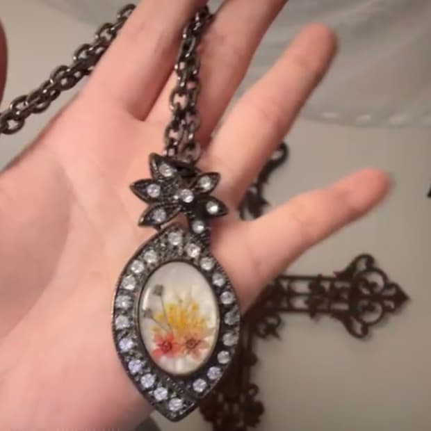 레테 그런지 페어리 y2k 자개 압화 목걸이