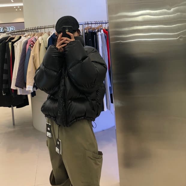 Leey embroidered puffer jacket 패딩
