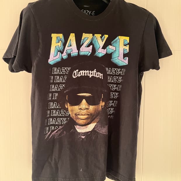 Eazy-E 반팔 티셔츠 블랙 빈티지