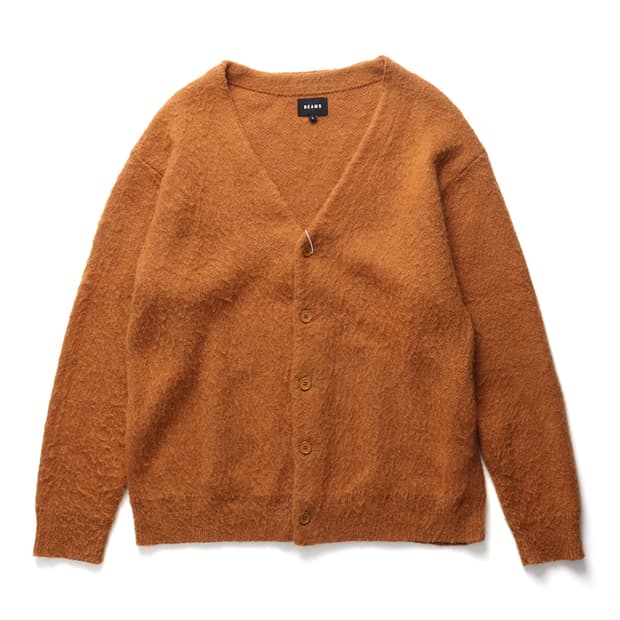 BEAMS Solid Shaggy Cardigan