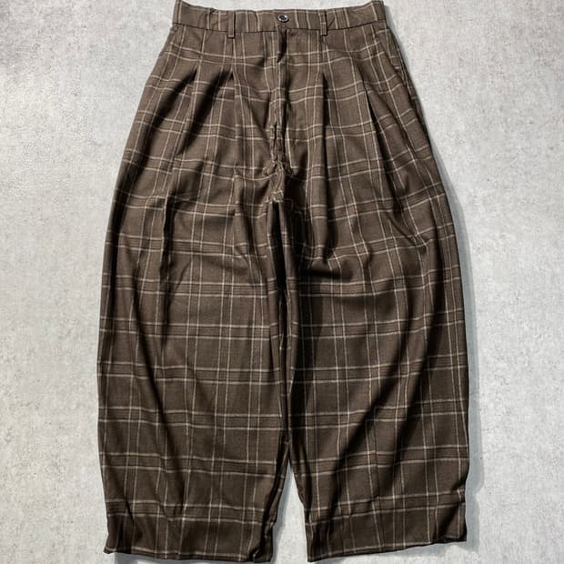 [M] Adrer 재팬 브라운 체크 벌룬 팬츠