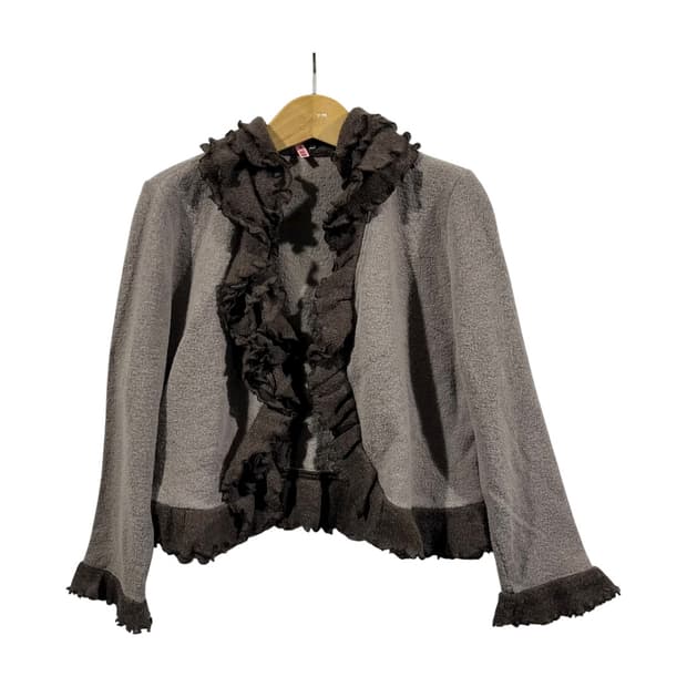 [JPN] 빈티지 프릴 울 볼레로 가디건