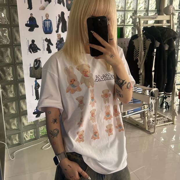 PRINT TEE 몬치치 프린트 티셔츠