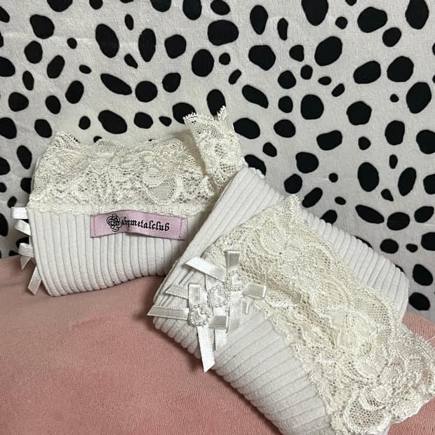 베이비메탈클럽 레그워머 화이트 베메클