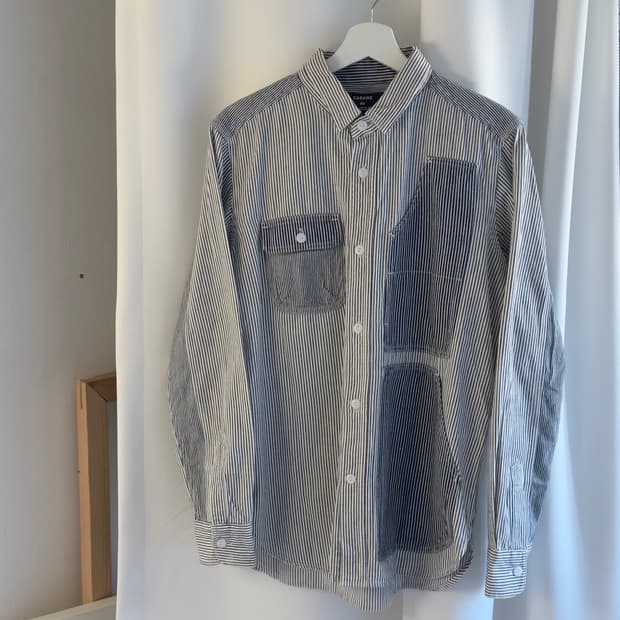 [CABANE DE ZUCCA] stripe patchwork shirt