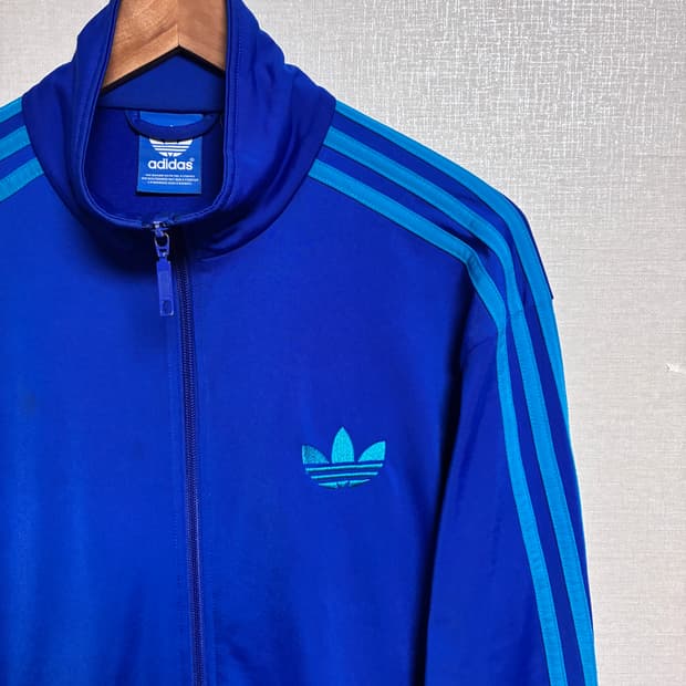 빈티지 아디다스 져지 파이어버드 블루/스카이블루 M