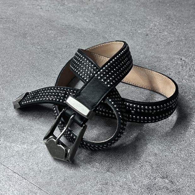 발망 12ss 웨스턴 스터드 레더 벨트