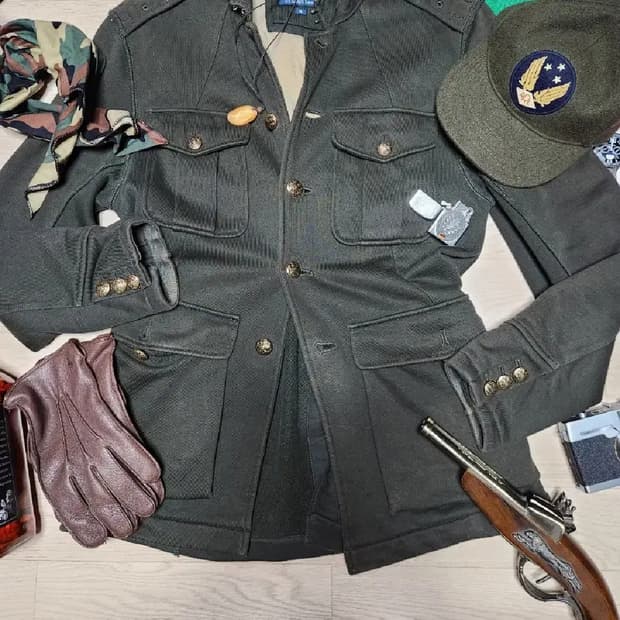 POLO RALPH LAUREN 금장 견장 헌팅 필드 초어 자켓 가디건