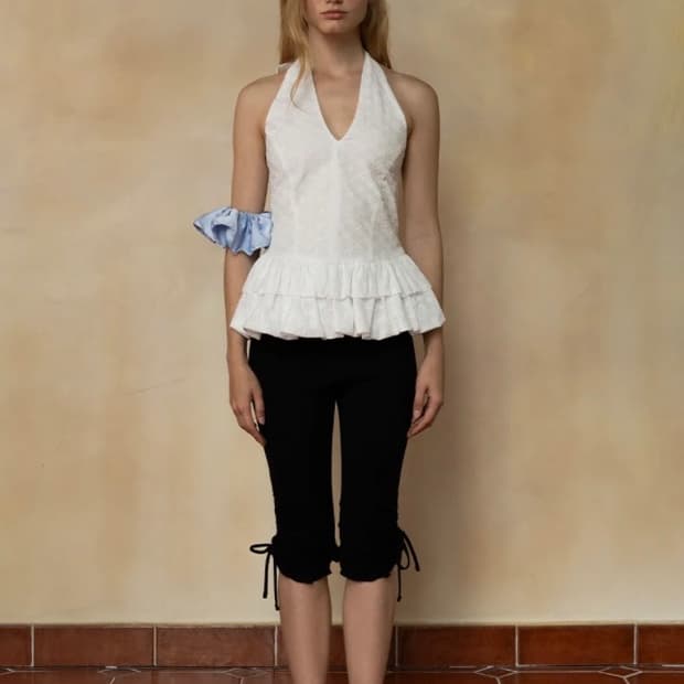 위드아웃썸머 withoutsummer 퓨터 프릴 바이커팬츠 블랙 블마디브