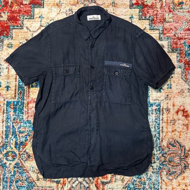 [L] 16ss 스톤아일랜드 가먼트 다잉 린넨 셔츠