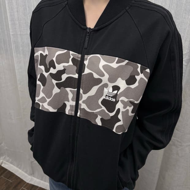 아디다스 파이어버드 백로코 카모 코튼 트랙탑 져