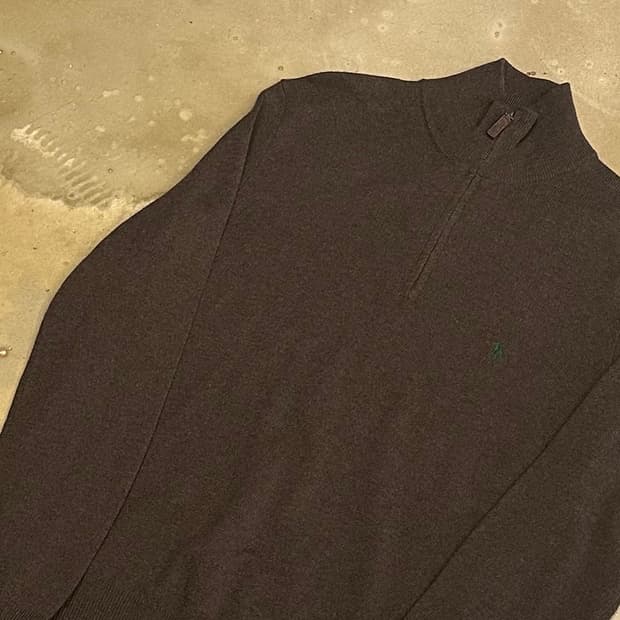 M 폴로랄프로렌 메리노울 반집업 니트