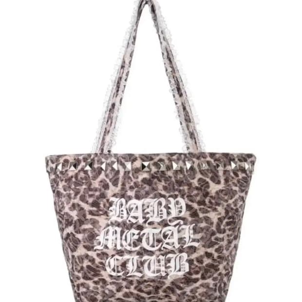 베이비메탈클럽 브라운 가방 레이스 레오파드 스터드 백