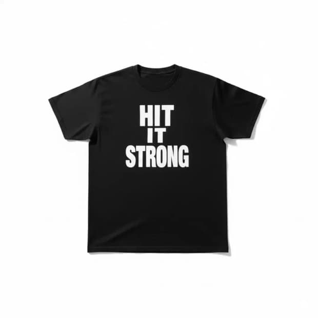 WWE 더락 HIT IT STRONG 검정 티셔츠 M