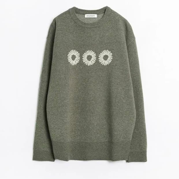 999휴머니티 logo crewneck knit-mossy olive