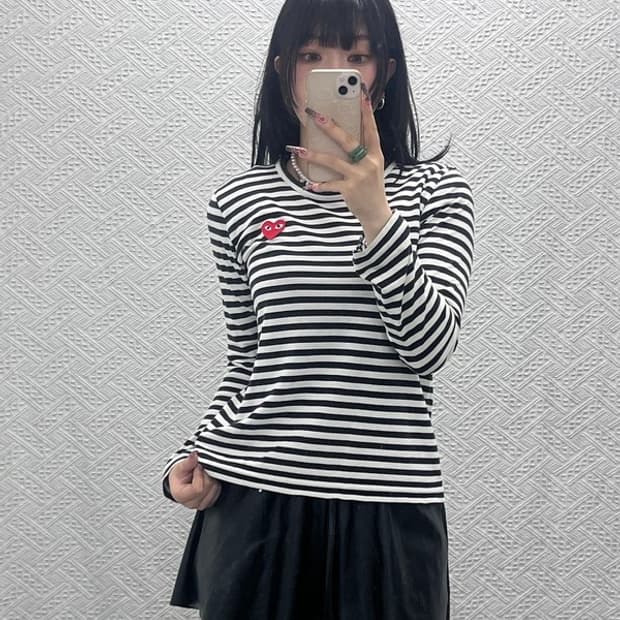 꼼데가르송 빈티지 캐주얼 키치 스트라이프 롱슬리브 L C11875
