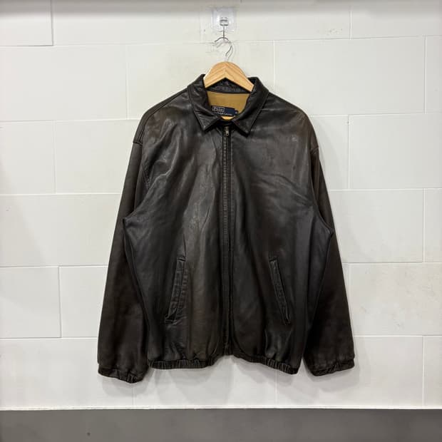 폴로랄프로렌 맥스웰 램스킨 레더 집업 자켓