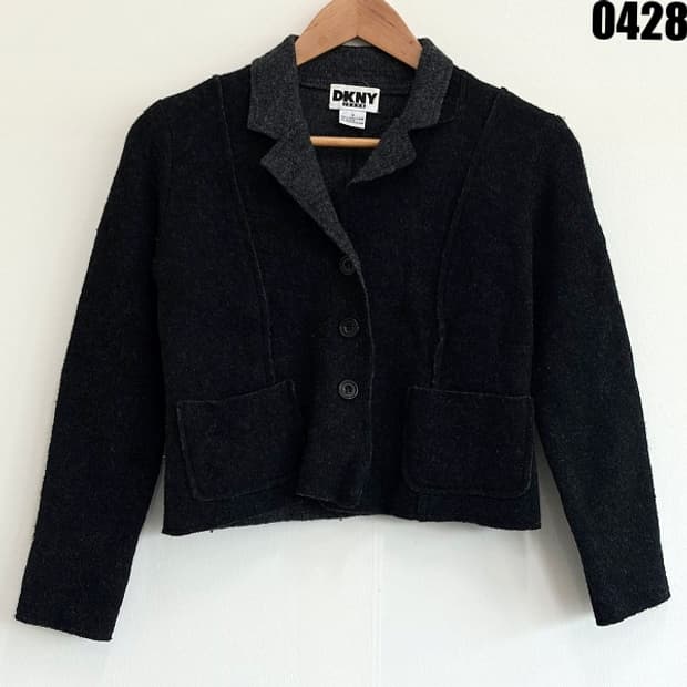 DKNY 울 크롭 자켓 블랙 미니멀 클래식 P 0428