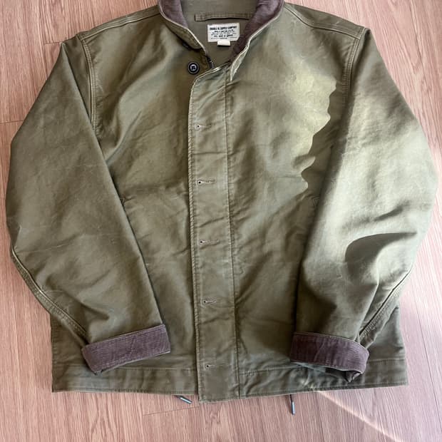 RRL 덱자켓 카키 드랩 L사이즈