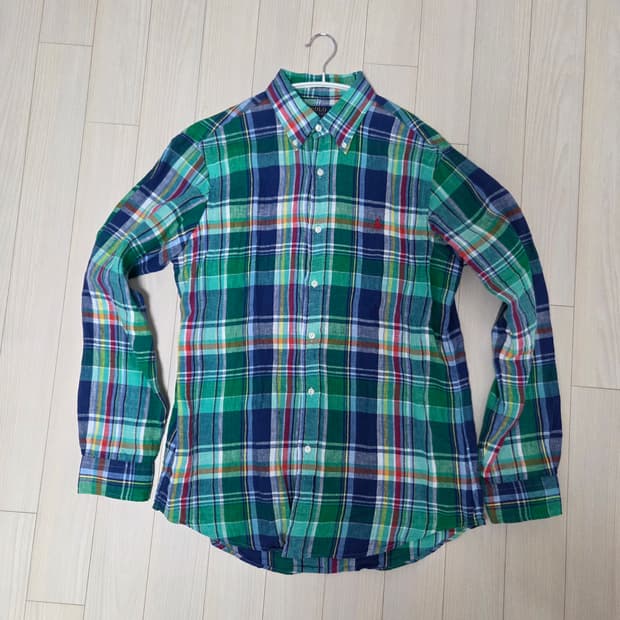 폴로 랄프로렌 체크 린넨 셔츠 M