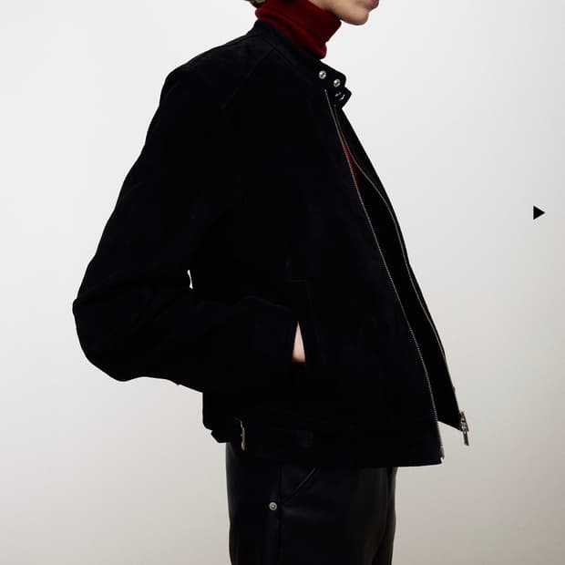 (구매원해요) 토니웩 스웨이드 레이서 자켓 L