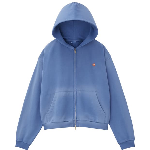 LLEGE 리지 가먼트다이 후드 점퍼