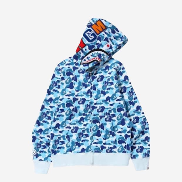 베이프 ABC 컬러 카모 샤크 후드집업 블루 청계 2XL(XXL)