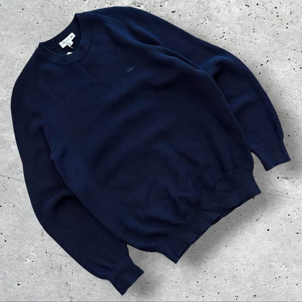 [M] 라코스테 울 네이비 니트 스웨터 D696