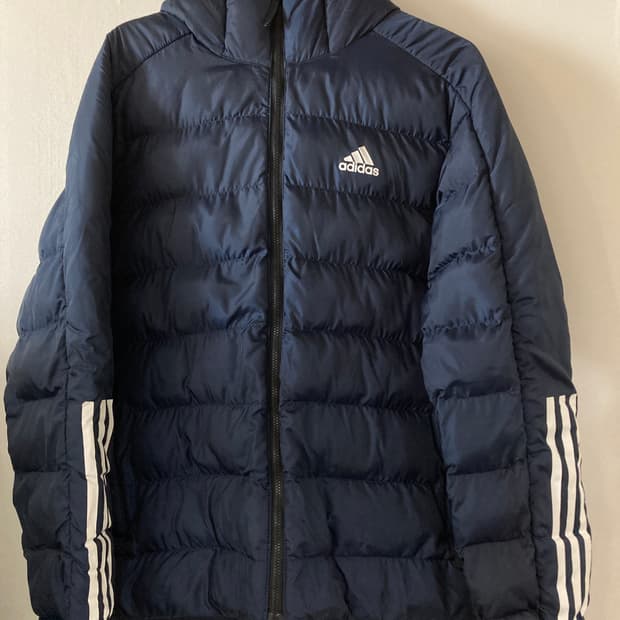 아디다스 네이비 삼선 패딩
