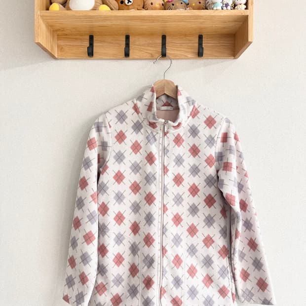 jpn 아가일패턴 플리스집업 ,키스헤링벨트 개인결제창