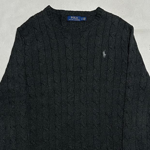S 폴로랄프로렌 챠콜 케이블 니트 