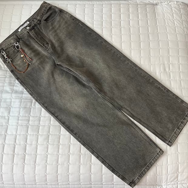 새상품) 파르티멘토 핸드메이드 키체인 데님 팬츠 블랙 L