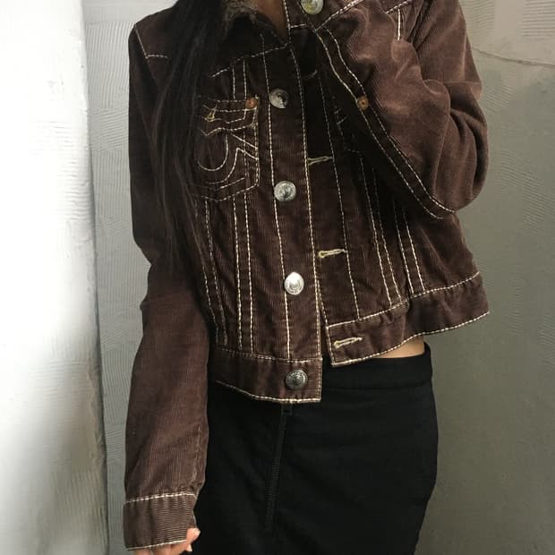 True Religion 트루릴리전 브라운컬러 코듀로이 웨스턴 자켓