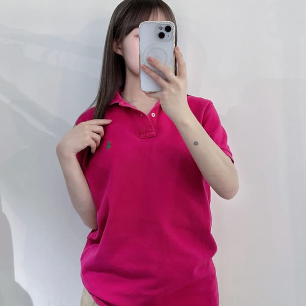 폴로랄프로렌 그린포니 핑크 반팔 카라티