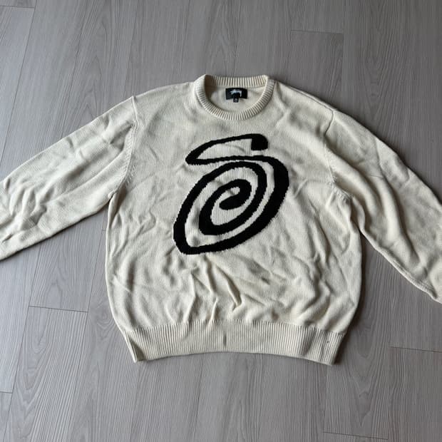 스투시 컬리 S 스웨터 내츄럴 xxl