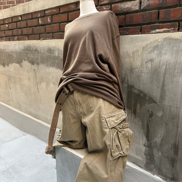 *레어* 빈티지 폴로 카키 와플 롱슬리브