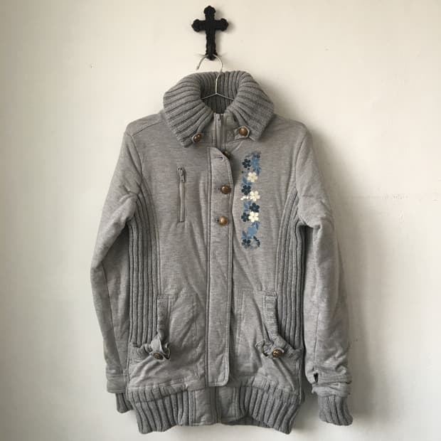 Printing point ribbed layered jacket