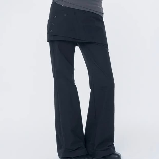 미세키서울 Layered button wrap skirt pants