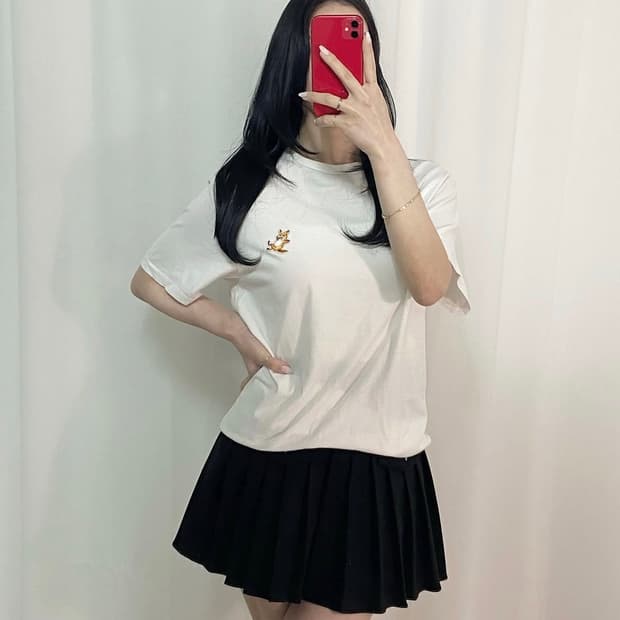 메종키츠네 와펜 티셔츠