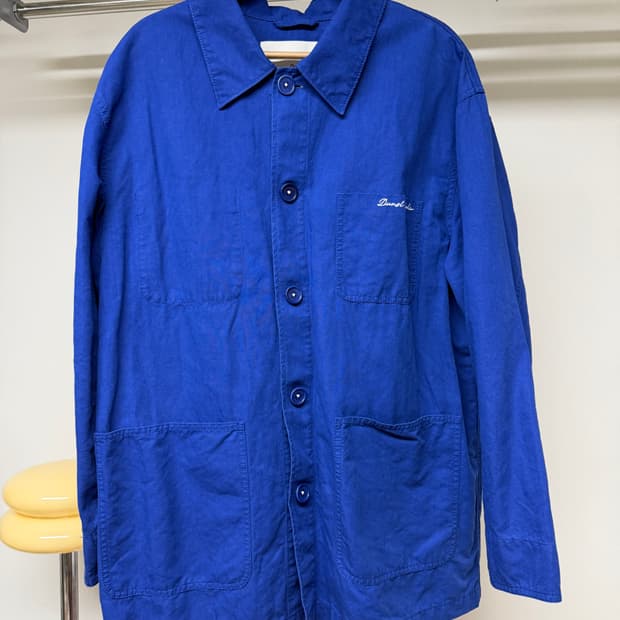 던스트 린넨 하프 자켓 블루 L