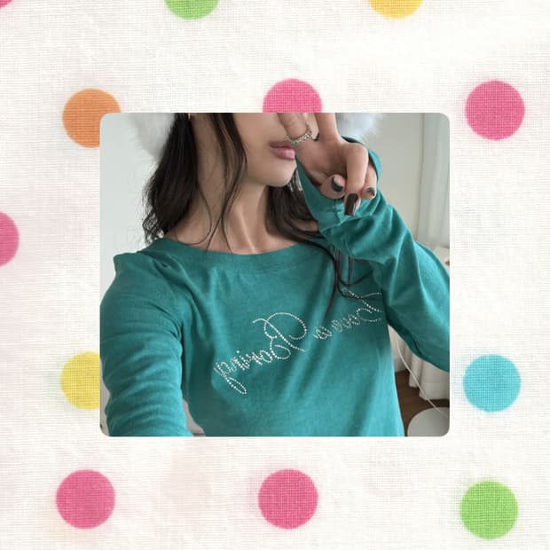벤에시 love is boring long sleeve 민트 y2k 
