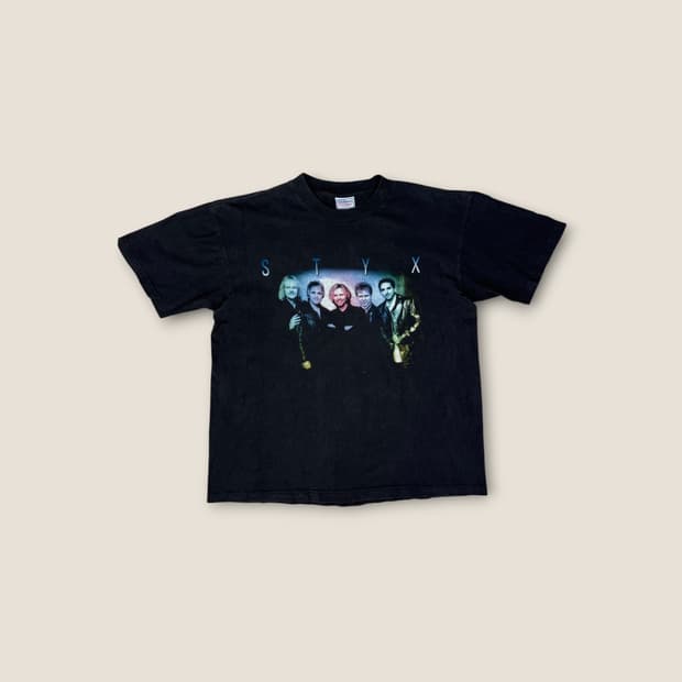 90s AllSport STYX World Tour 락밴드 티셔츠 L